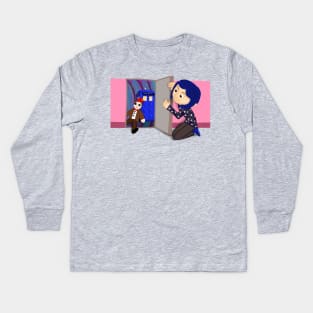 Coraline finds The Raggedy Man Kids Long Sleeve T-Shirt